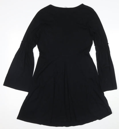 Red Herring Girls Black Floral A-Line Dress Size 12