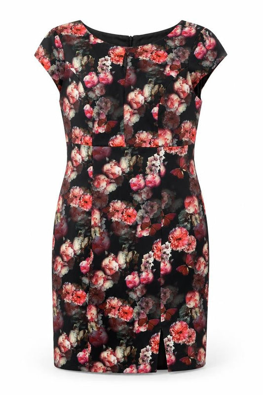 Front view of Red Herring Women's Multicoloured Floral Sheath Dress, size 14