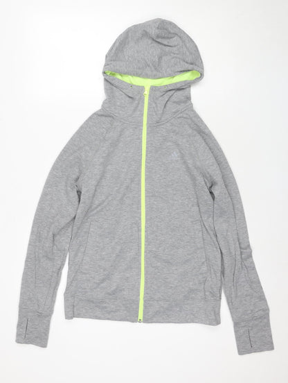 Adidas Women's Grey Full Zip Hoodie, Size S