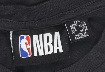 Unisex Adults UK Size 2XS NBA Black Basic T-Shirt