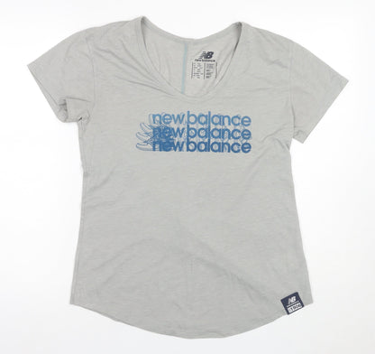 New Balance Women’s Grey V-Neck T-Shirt Size 12