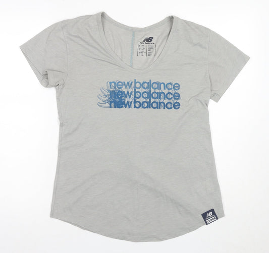 New Balance Women’s Grey V-Neck T-Shirt Size 12