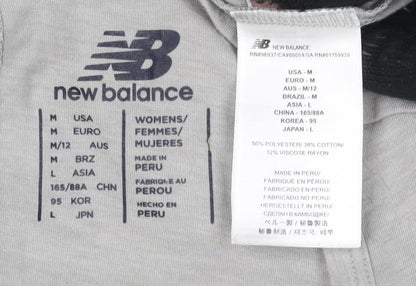 New Balance Women’s Grey V-Neck T-Shirt Size 12