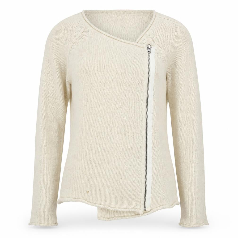 Womens UK Size S Object Beige Full Zip Jumper