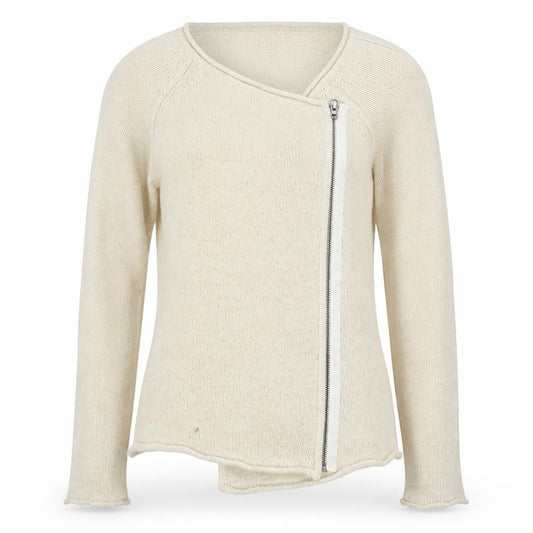 Womens UK Size S Object Beige Full Zip Jumper