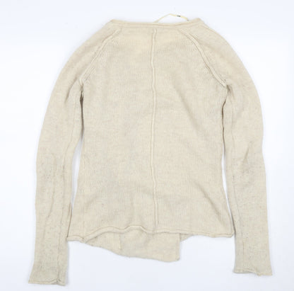 Womens UK Size S Object Beige Full Zip Jumper