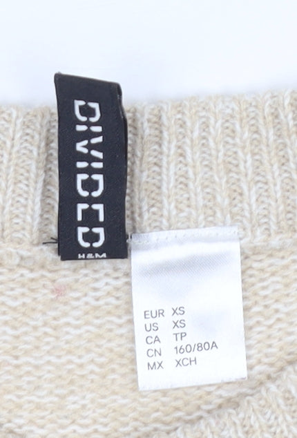 Womens UK Size XS H&M Beige Pullover Jumper