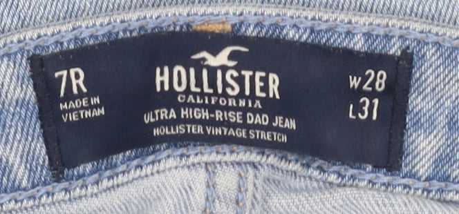 Hollister Women's Blue High-Rise Mom Jeans, Size 7