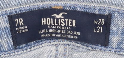 Hollister Women's Blue High-Rise Mom Jeans, Size 7