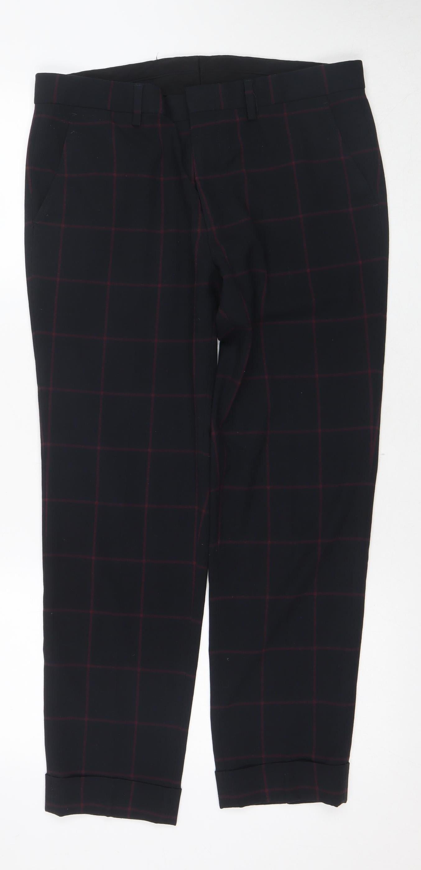 ASOS Men's Black Check Tapered Trousers Size 32