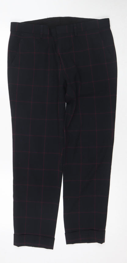 ASOS Men's Black Check Tapered Trousers Size 32