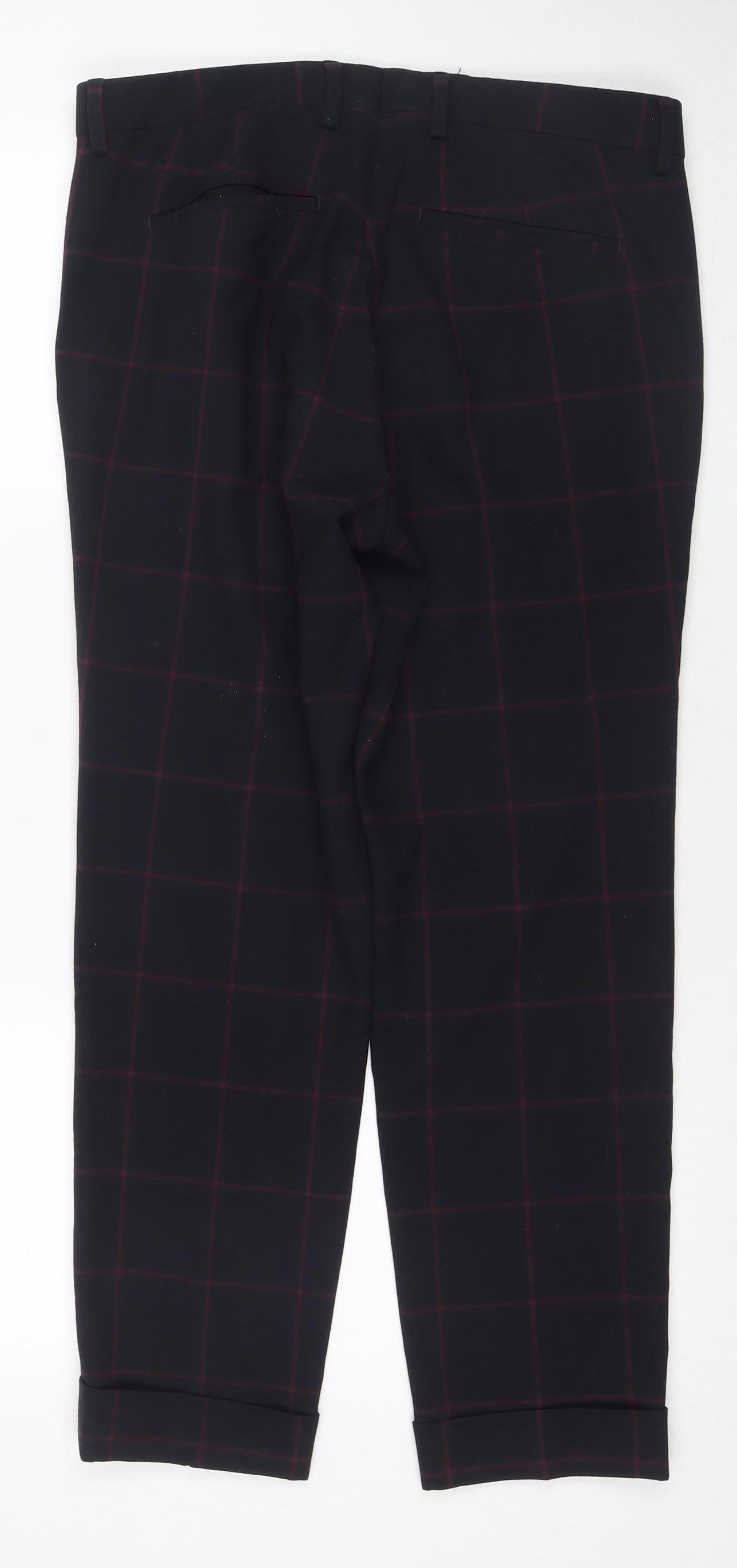 ASOS Men's Black Check Tapered Trousers Size 32
