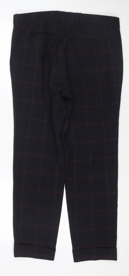 ASOS Men's Black Check Tapered Trousers Size 32
