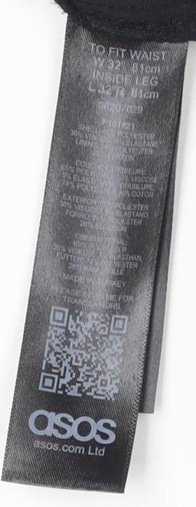 ASOS Men's Black Check Tapered Trousers Size 32