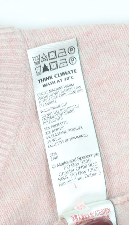 Womens UK Size S Marks and Spencer Pink Pullover Jumper
