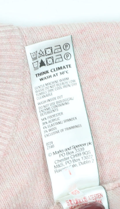 Womens UK Size S Marks and Spencer Pink Pullover Jumper
