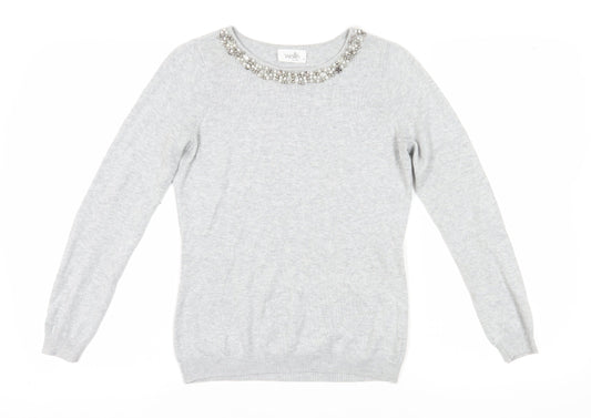 Womens UK Size 8 Wallis Grey Pullover Jumper