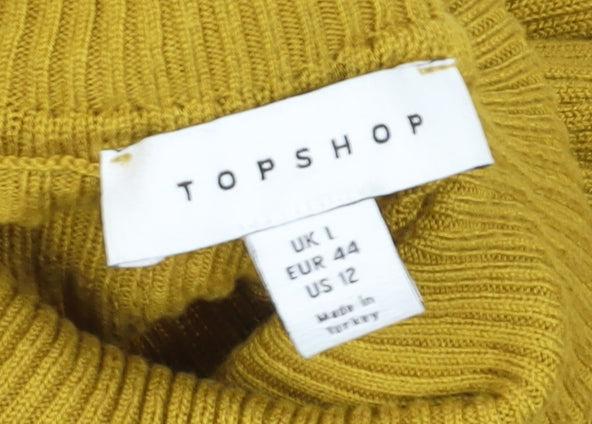 Womens UK Size L Topshop Yellow Pullover Jumper