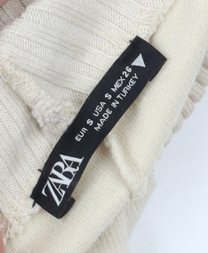 Womens UK Size S Zara Beige Vest Jumper