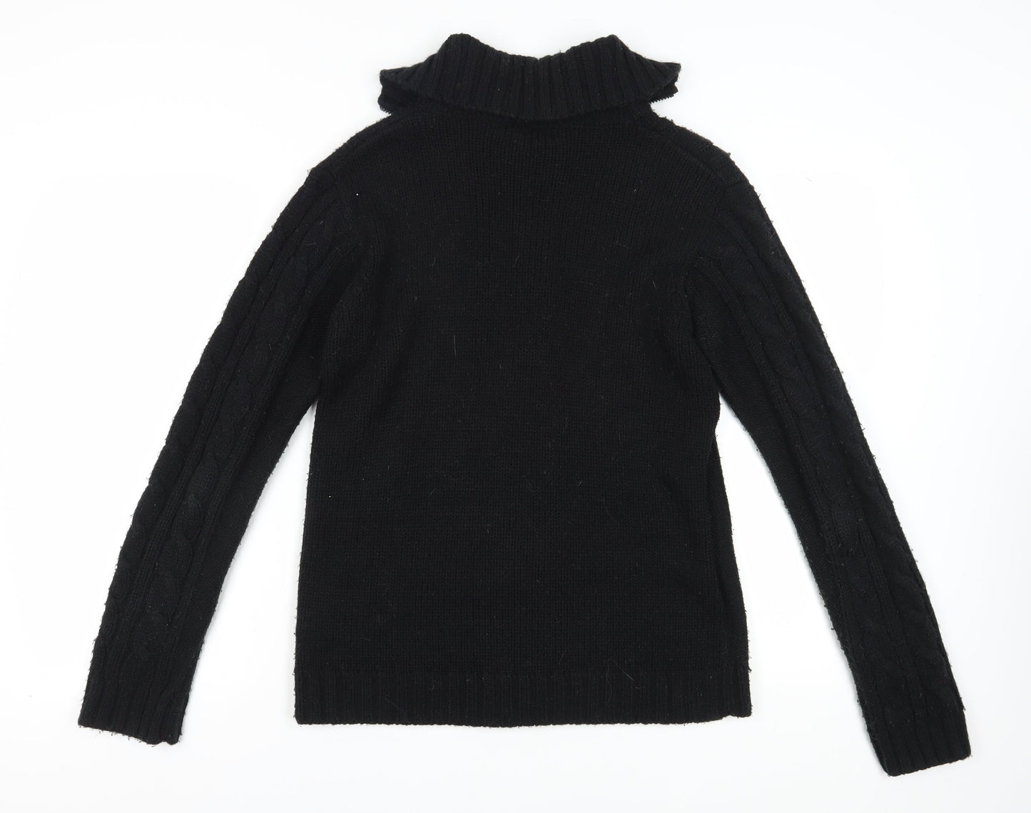 Womens UK Size L Zara Black Full Zip Jumper