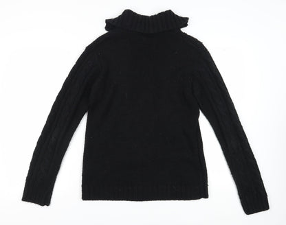Womens UK Size L Zara Black Full Zip Jumper