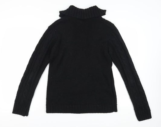 Womens UK Size L Zara Black Full Zip Jumper