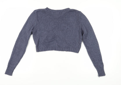 Boohoo Women's Blue Pullover Chunky Knit Jumper S