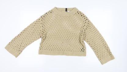 Womens UK Size 10 H&M Beige Pullover Jumper