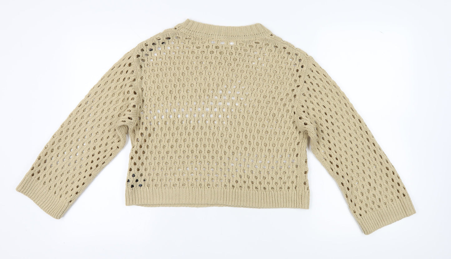 Womens UK Size 10 H&M Beige Pullover Jumper