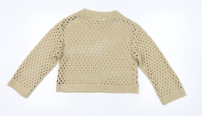 Womens UK Size 10 H&M Beige Pullover Jumper