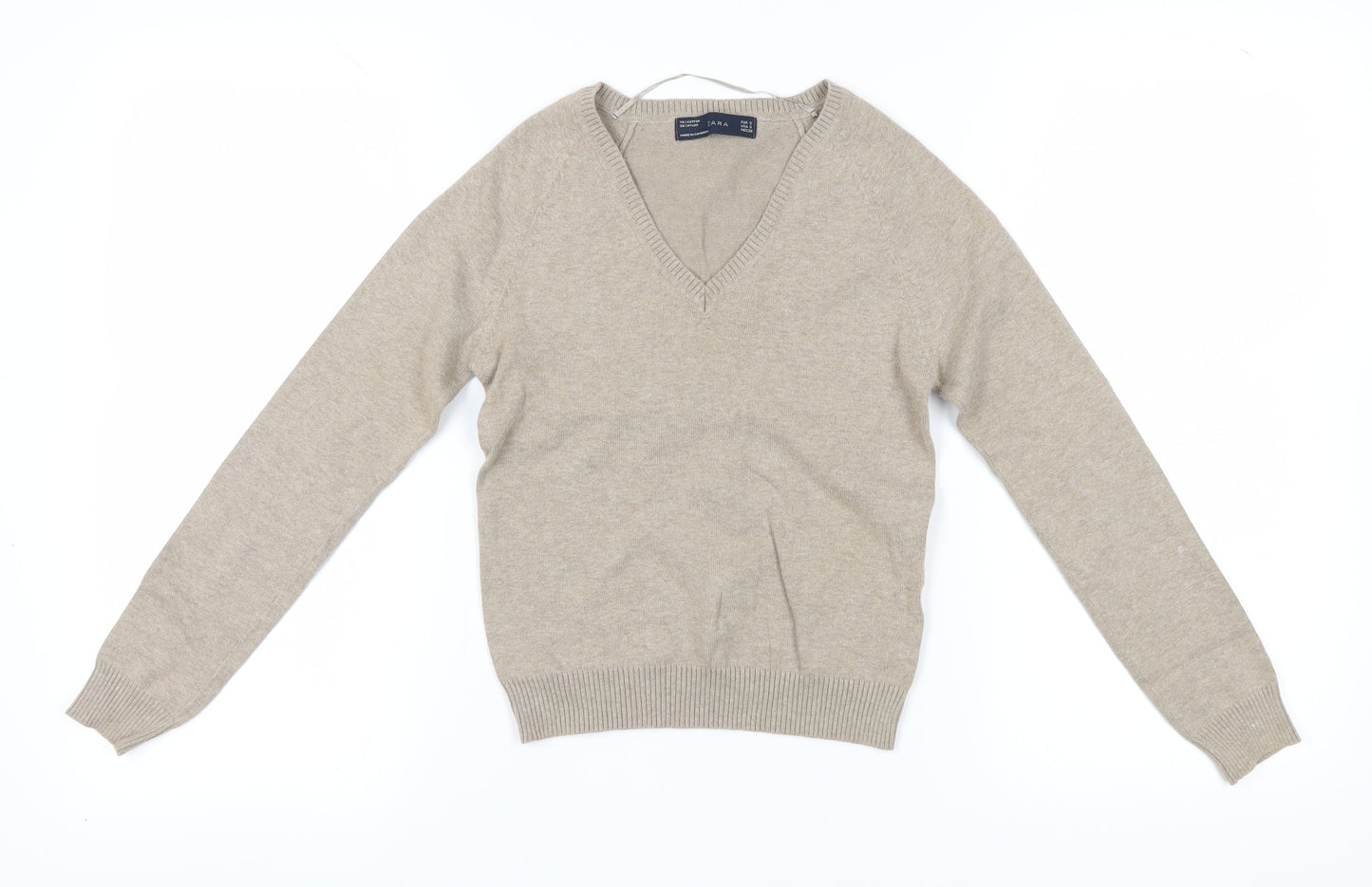 Womens UK Size S Zara Beige Pullover Jumper