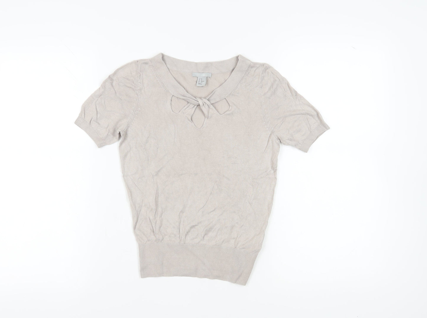 Womens UK Size XS H&M Beige  T-Shirt