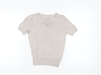 Womens UK Size XS H&M Beige  T-Shirt