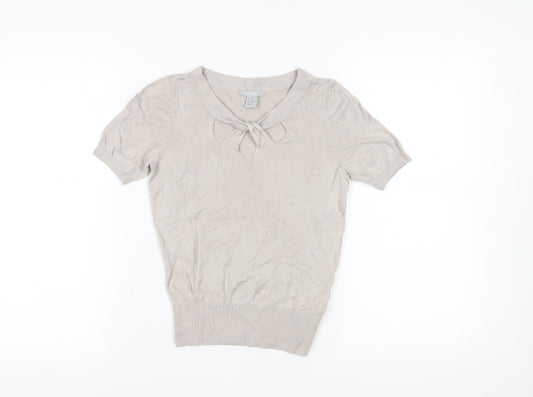 Womens UK Size XS H&M Beige  T-Shirt