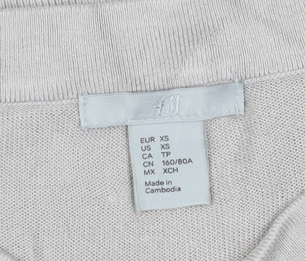 Womens UK Size XS H&M Beige  T-Shirt