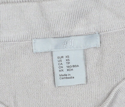 Womens UK Size XS H&M Beige  T-Shirt