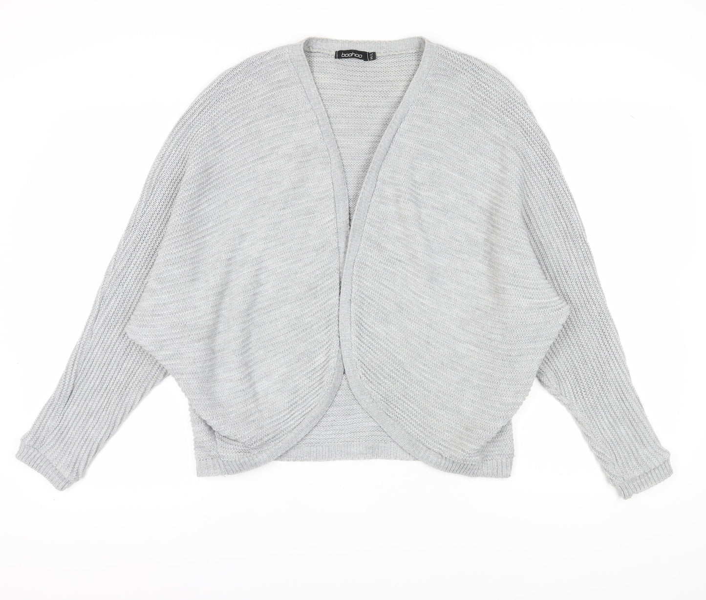 Womens UK Size M/L Boohoo Grey Cardigan Jumper