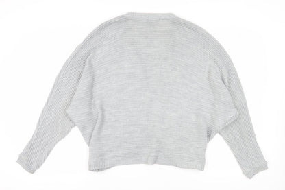 Womens UK Size M/L Boohoo Grey Cardigan Jumper