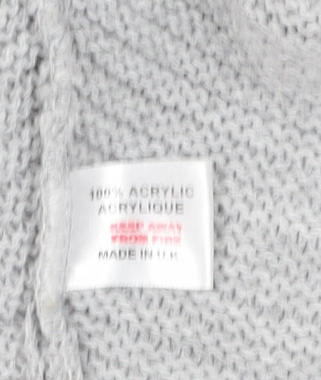 Womens UK Size M/L Boohoo Grey Cardigan Jumper