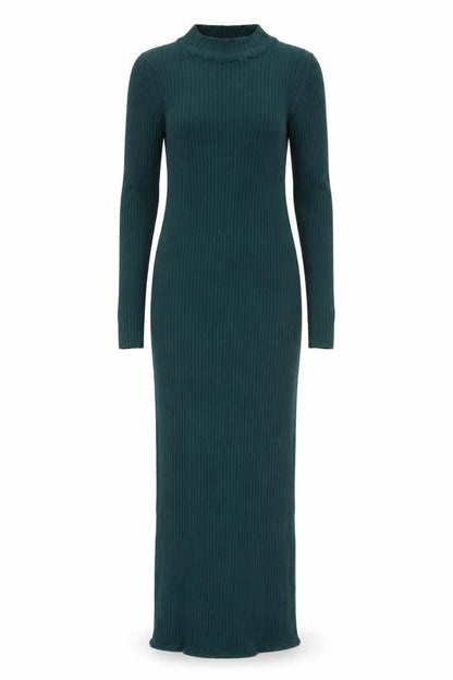 Monki Women's Green Midi Sheath Knit Dress XS