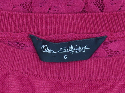 Womens UK Size 6 Miss Selfridge Pink Pullover Jumper