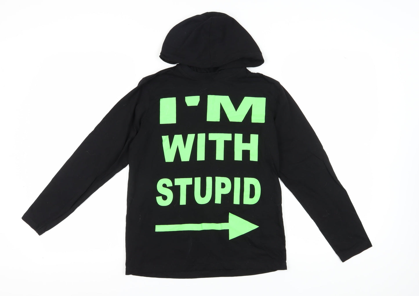 Debenhams Boys Black Graphic Pullover Hoodie 11-12 Years