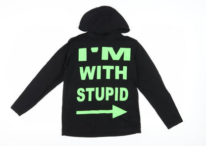 Debenhams Boys Black Graphic Pullover Hoodie 11-12 Years