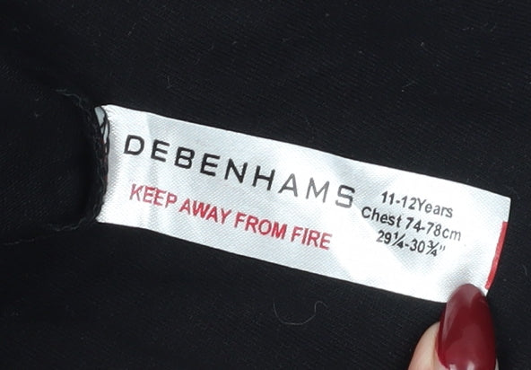 Debenhams Boys Black Graphic Pullover Hoodie 11-12 Years