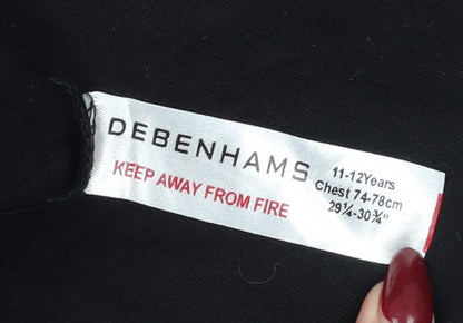 Debenhams Boys Black Graphic Pullover Hoodie 11-12 Years