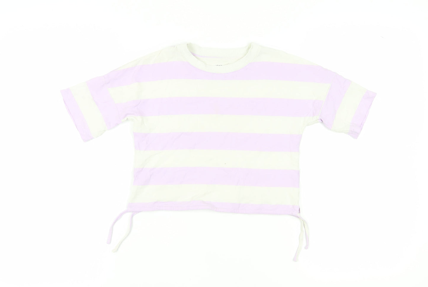 John Lewis Girls Striped Cropped T-Shirt, Size 10, Multicoloured
