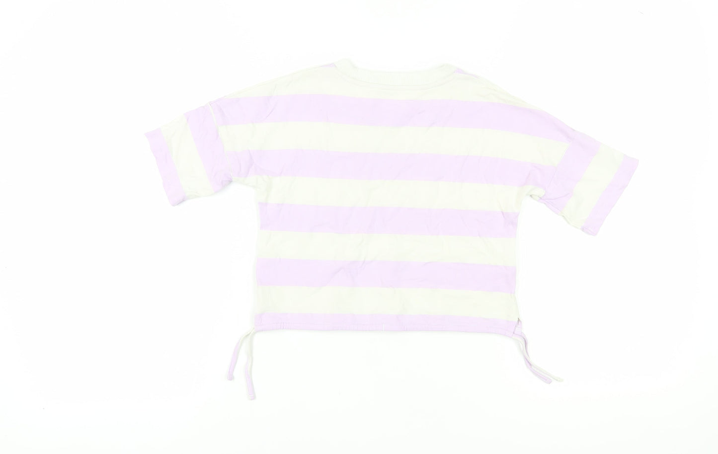 John Lewis Girls Striped Cropped T-Shirt, Size 10, Multicoloured