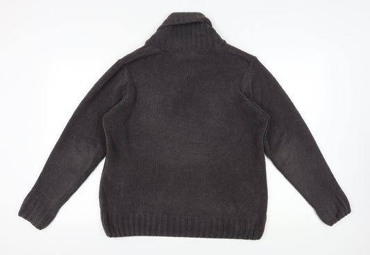 Next Men's Grey Medium Knit V-Neck Pullover Jumper