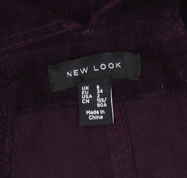 New Look Women's Purple Corduroy Pinafore Dress, UK 6