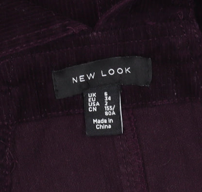 New Look Women's Purple Corduroy Pinafore Dress, UK 6